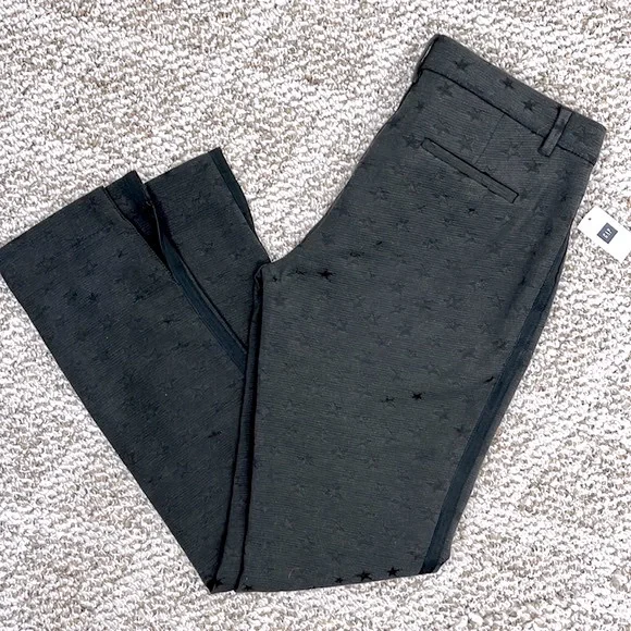 GAP STARS BLACK TROUSERS SKINNY ANKLE SIZE 8 31 inseam NWT - Picture 2 of 13